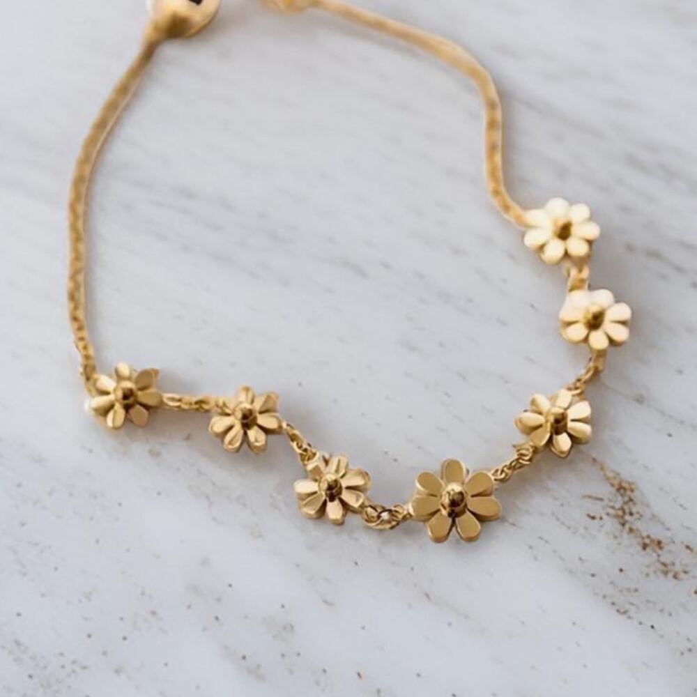 Goldie SunFlower Small Daisy Splicing Chain Necklace